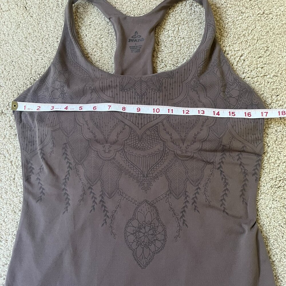 Prana Patterned Sleeveless Tank Top in Tan Size L - Picture 4 of 5